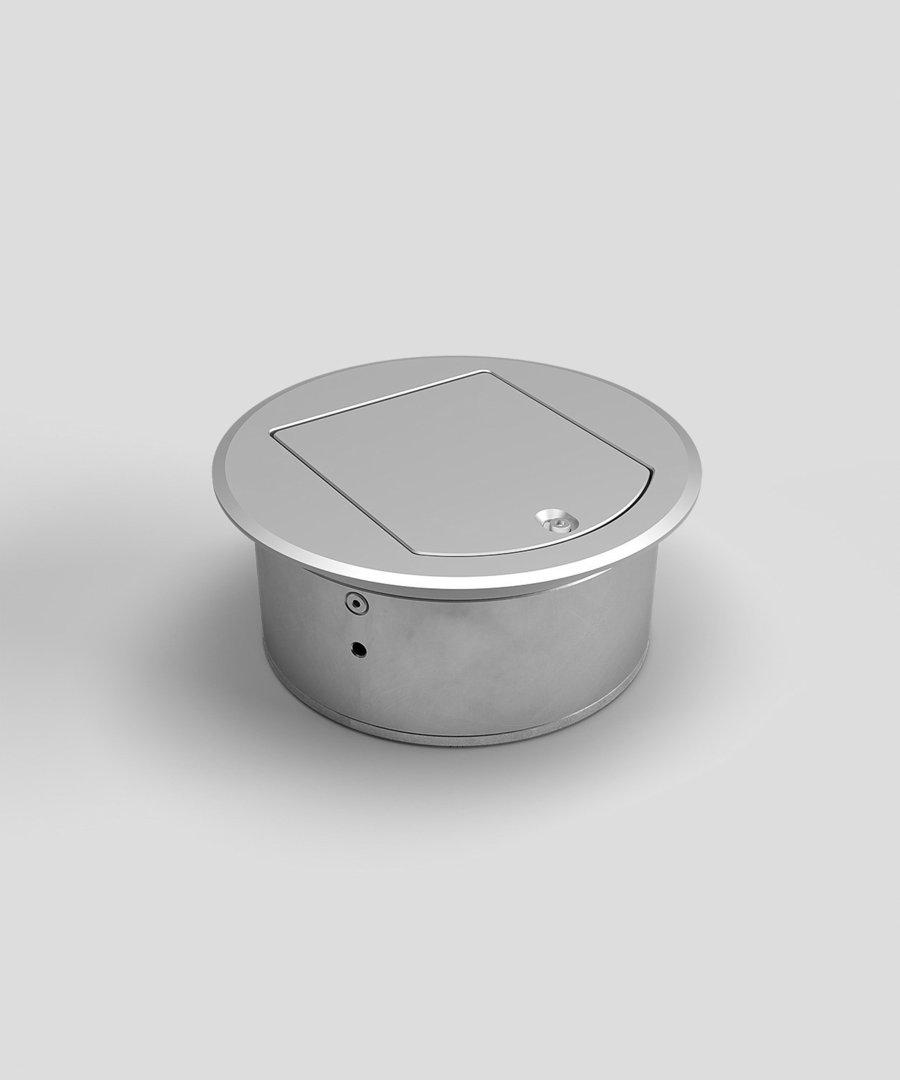 8601A Floor socket with lockable hinged lid