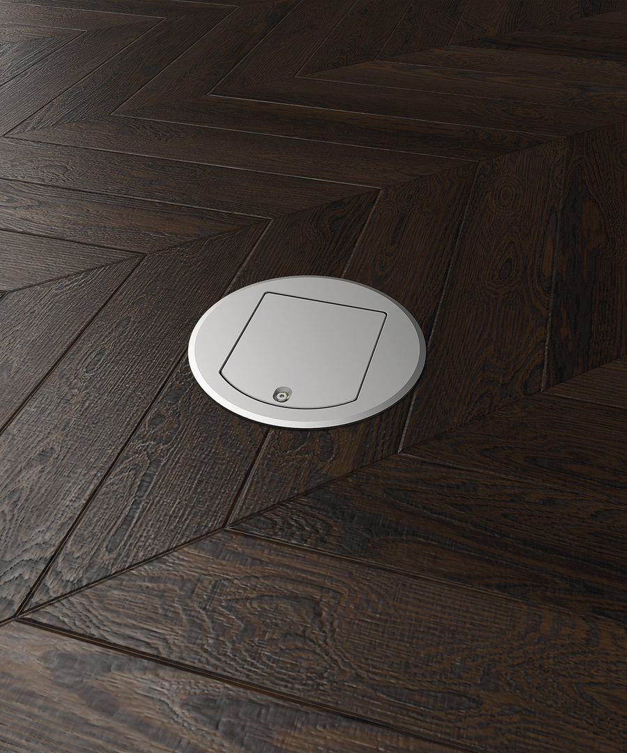 8601A Floor socket with lockable hinged lid