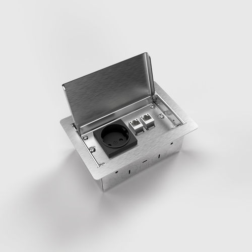 3302E Floor socket with hinged lid