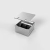 8802A BS Bodensteckdose, 2-fach, eckig, aufliegender Deckel aus Aluminium