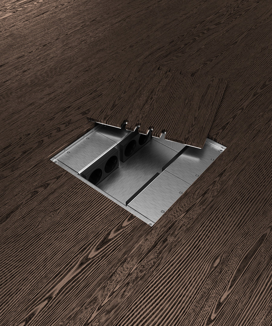8808B Floor box system with borderless lid for own covering