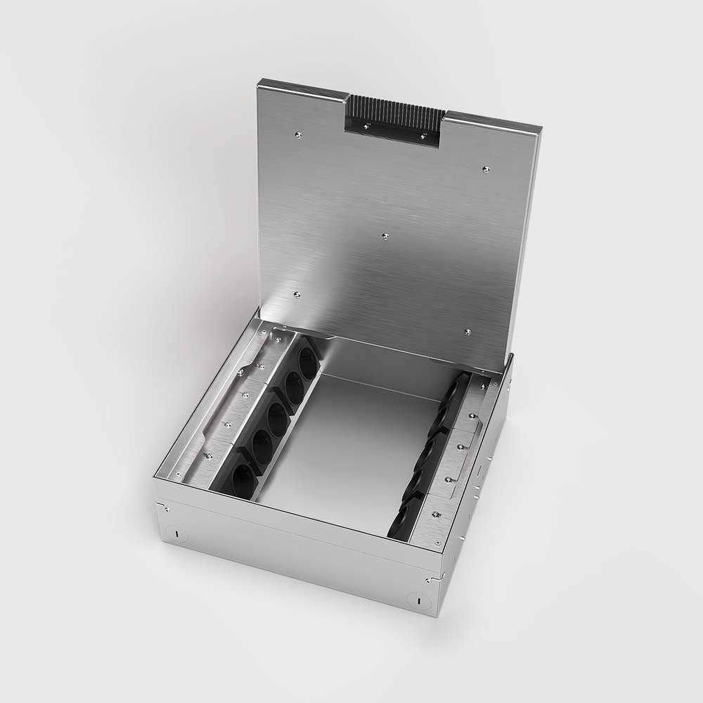 8912B Bodentank, 12-fach, belegbar, Klappdeckel aus Edelstahl