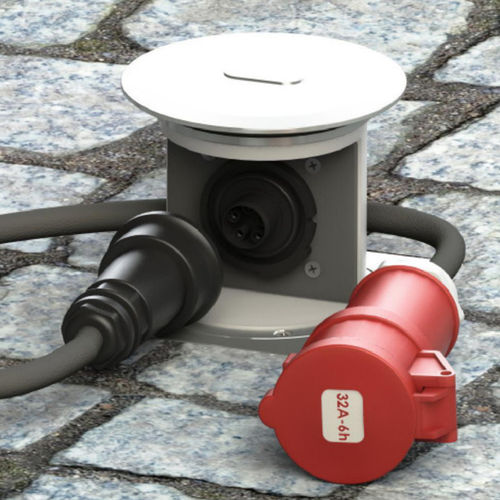 CEE Bodensteckdose, IP67, Kupplung über Maschinenstecker (H21532)
