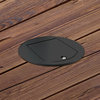 Bodensteckdose, 1-fach, rund, Klappdeckel aus Aluminium, schwarz-matt (8601AS)