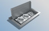 Floor socket with hinged lid for hollow space bottom or desk (3303EH)
