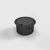 9901AS BS Bodensteckdose, 1-fach, rund, aufliegender Deckel aus Aluminium schwarz-matt