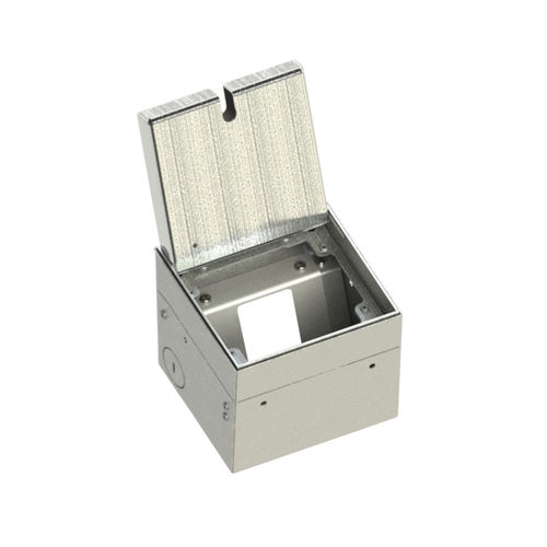 Bodentank, 1-fach, Edelstahl, belegbar, Klappdeckel, 125 x 126 x 103mm (ohne Einsätze)