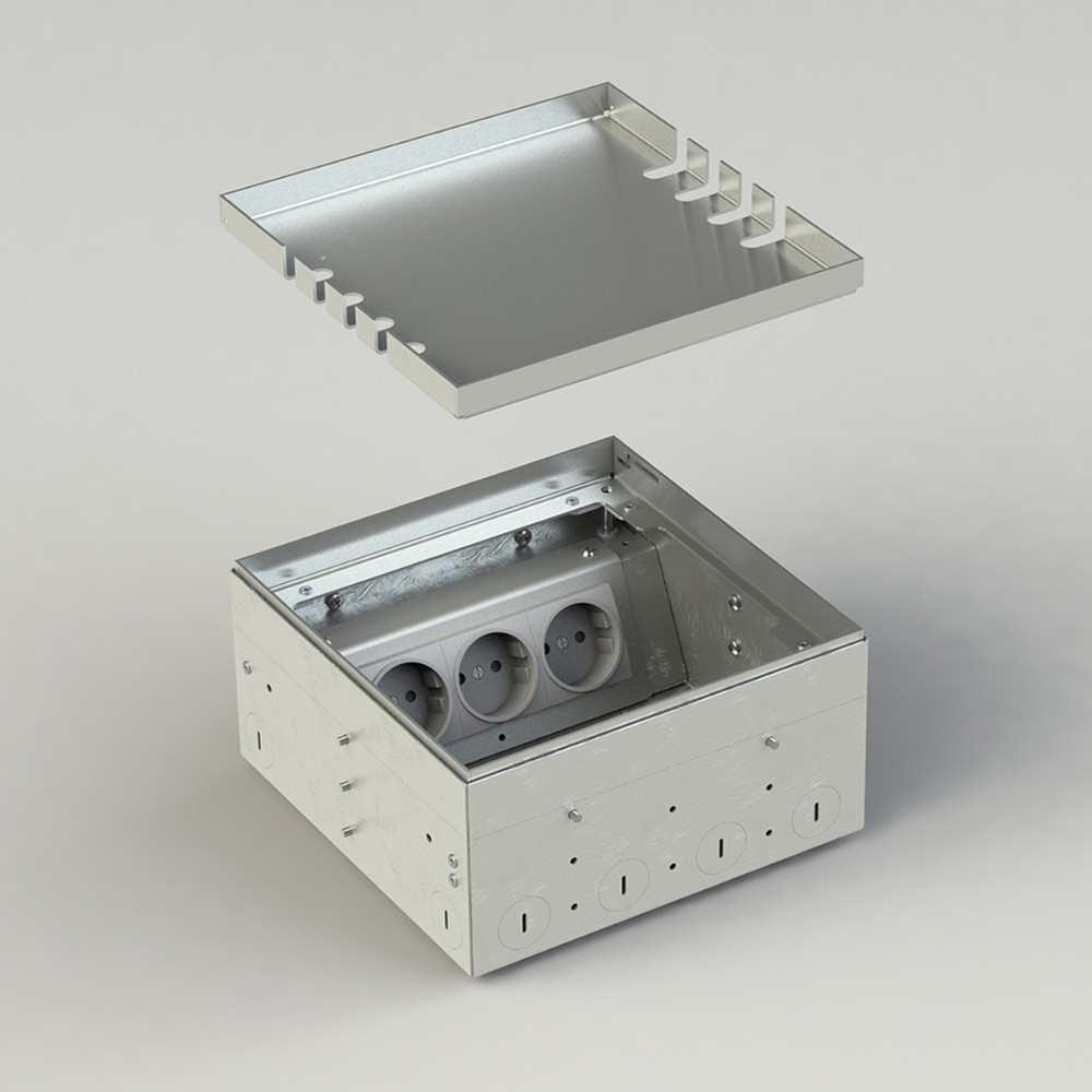 Floor socket with hinged lid (8906BS) - BEP24 - floor sockets, switches ...