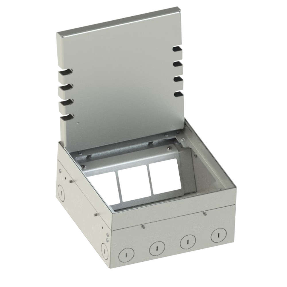 Edelstahl Bodeneinbausteckdose IP55 – Doppelsteckdose Mit Klappdeckel, Typ E (Französisch), Spritzwassergeschützt