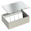 Bodensteckdose, 4-fach, Aluminium, randlos, eigener Belag, 220 x 150 x 69,5mm OHNE EINSÄTZE