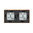 2-fold socket outlet with cherry wood panel