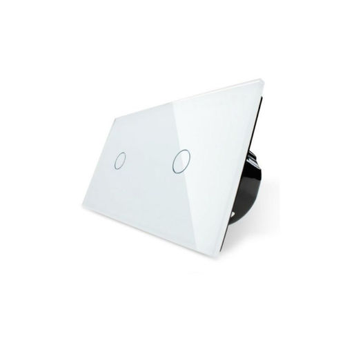 Touch Lichtschalter + Dimmer 1 Gang, 1 Gang mit Glasblende Weiß