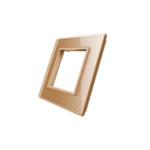 Glasblende 1-fach, für Steckdose, Gold