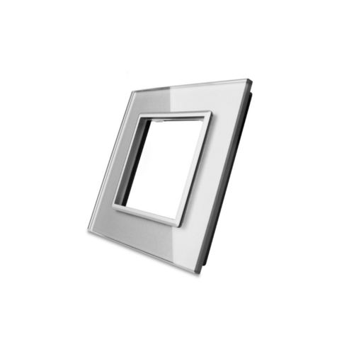 Glasblende 1-fach, für Steckdose, Grau
