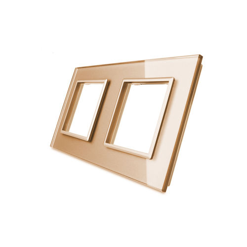 Glasblende 2-fach, für Steckdose, Gold