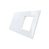 Glass cover 2-fold, 1x socket and 1x touch 2 gear, white