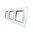 Glass cover 3-fold, white (3x socket)