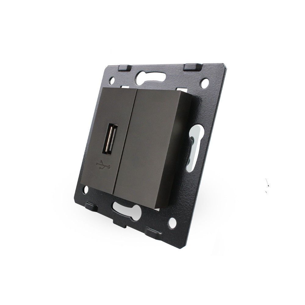 Usb Insert Box Insert network 1-fold USB black - BEP24 - floor sockets, switches ...
