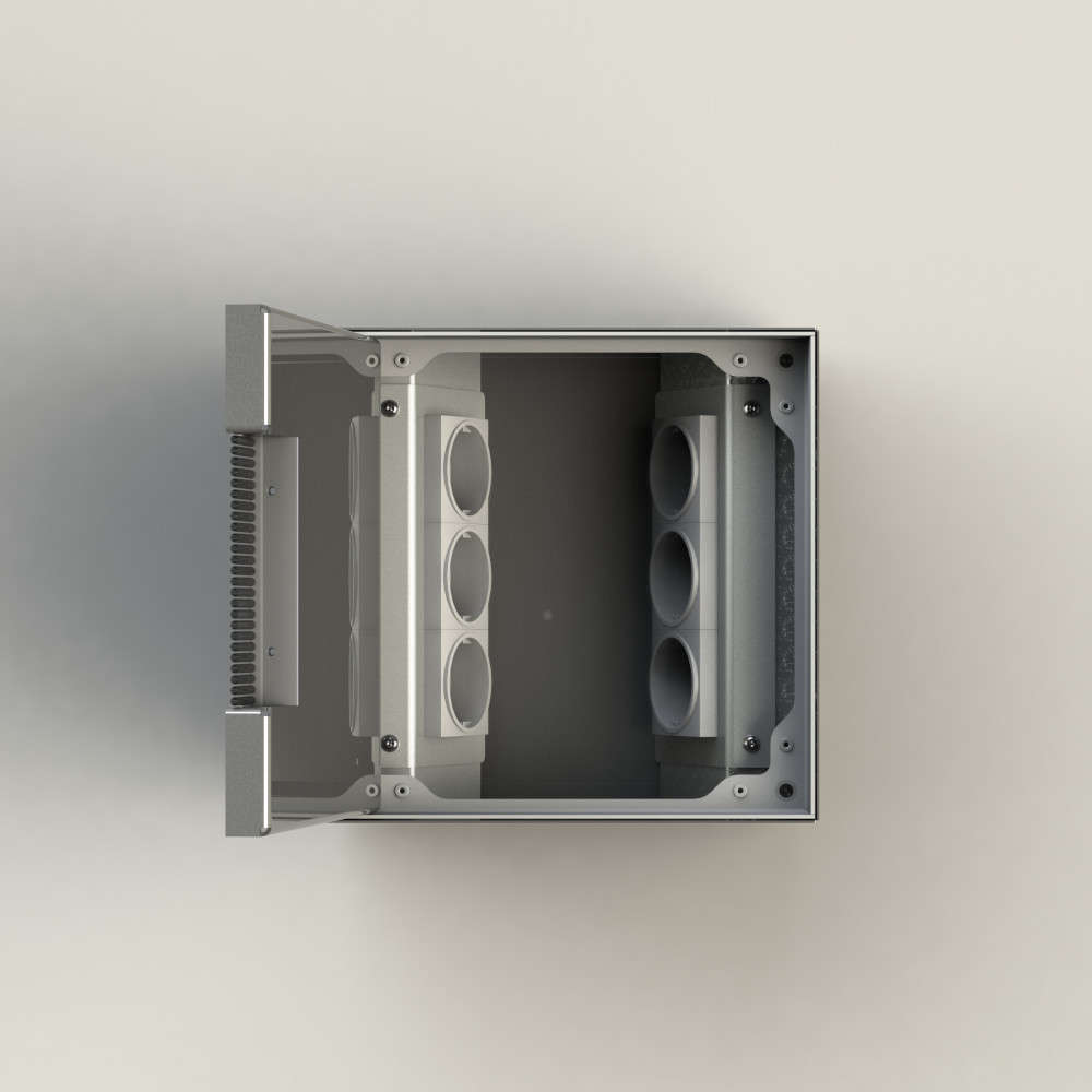 Floor socket with hinged lid and brush outlet (8906B) - BEP24 - floor ...