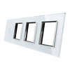 Glass cover 4-fold, white ( 1 touch 1 gear, 3x sockets)