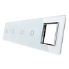 Glass cover 5-fold, white (4x touch 1 gear, 2 socketsplaces)