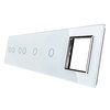 Glass cover 5-fold, white (1 touch 1 gear, 3x touch 1 gear, 2 socketsplaces)
