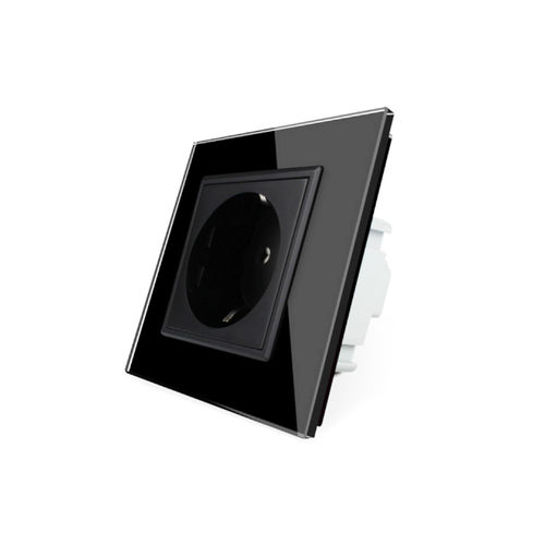 Socket 1 fold with glass cover black frame black