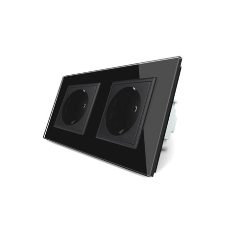 Socket 2 fold with glass cover black-black