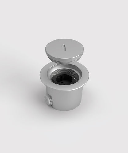 7501AW BS Floor socket round with screw cap