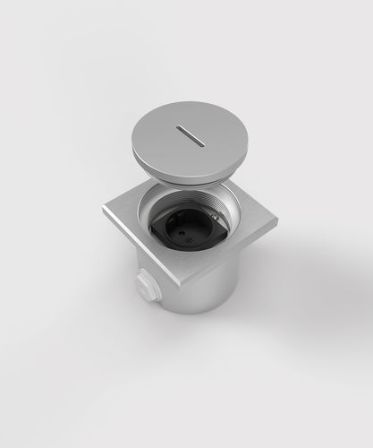 7601AW BS Floor socket rectangular with screw cap